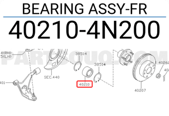 Nissan 402104N200 BEARING ASSY-FR