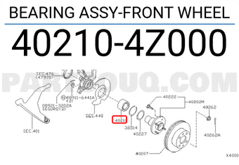 Nissan 402104Z000 BEARING ASSY-FRONT WHEEL