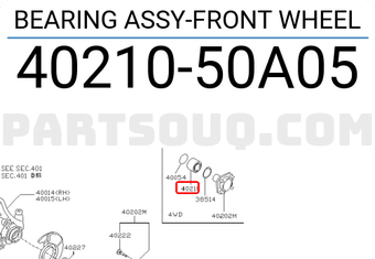 Nissan 4021050A05 BEARING ASSY-FRONT WHEEL