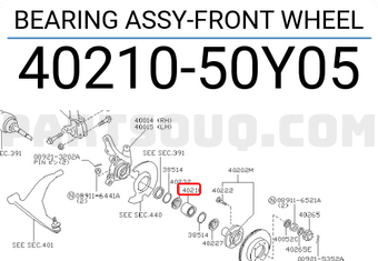 Nissan 4021050Y05 BEARING ASSY-FRONT WHEEL