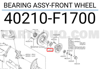 Nissan 40210F1700 BEARING ASSY-FRONT WHEEL