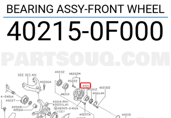 Nissan 402150F000 BEARING ASSY-FRONT WHEEL