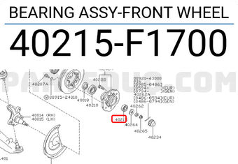 Nissan 40215F1700 BEARING ASSY-FRONT WHEEL