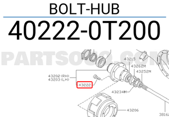 Nissan 402220T200 BOLT-HUB