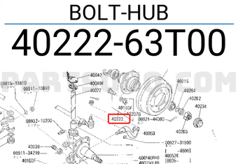 Nissan 4022263T00 BOLT-HUB