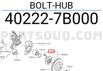 Nissan 402227B000 BOLT-HUB
