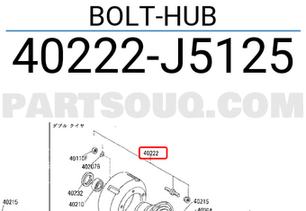 Nissan 40222J5125 BOLT-HUB