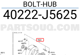 Nissan 40222J5625 BOLT-HUB