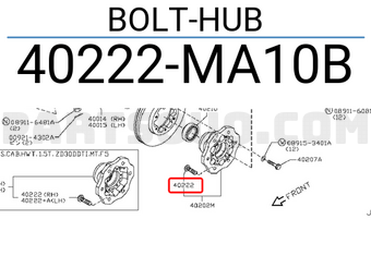 Nissan 40222MA10B BOLT-HUB