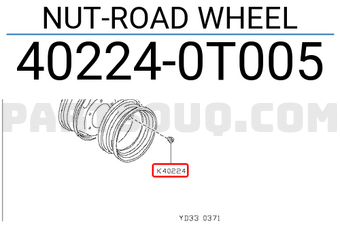 Nissan 402240T005 NUT-ROAD WHEEL