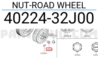 Nissan 4022432J00 NUT-ROAD WHEEL