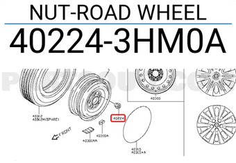 Nissan 402243HM0A NUT-ROAD WHEEL