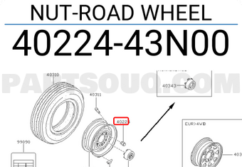 Nissan 4022443N00 NUT-ROAD WHEEL