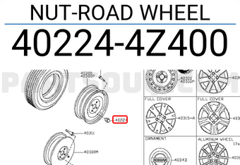 Nissan 402244Z400 NUT-ROAD WHEEL