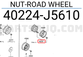 Nissan 40224J5610 NUT-ROAD WHEEL