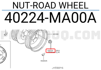 Nissan 40224MA00A NUT-ROAD WHEEL