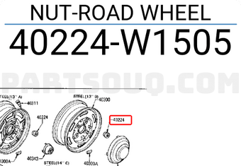 Nissan 40224W1505 NUT-ROAD WHEEL