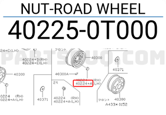 Nissan 402250T000 NUT-ROAD WHEEL
