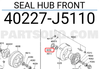 Nissan 40227J5110 SEAL HUB FRONT