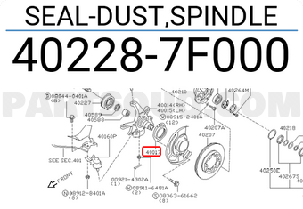 Nissan 402287F000 SEAL-DUST,SPINDLE