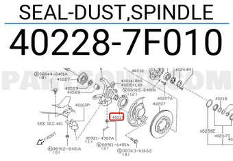 Nissan 402287F010 SEAL-DUST,SPINDLE