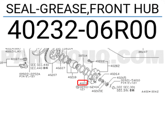 Nissan 4023206R00 SEAL-GREASE,FRONT HUB