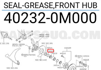 Nissan 402320M000 SEAL-GREASE,FRONT HUB