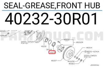 Nissan 4023230R01 SEAL-GREASE,FRONT HUB