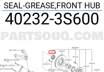 Nissan 402323S600 SEAL-GREASE,FRONT HUB