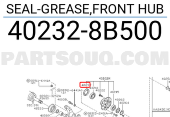 Nissan 402328B500 SEAL-GREASE,FRONT HUB
