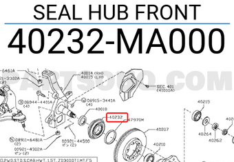 Nissan 40232MA000 SEAL HUB FRONT
