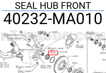 Nissan 40232MA010 SEAL HUB FRONT