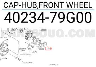 Nissan 4023479G00 CAP-HUB,FRONT WHEEL
