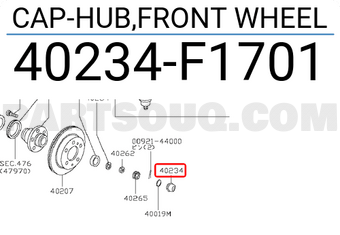 Nissan 40234F1701 CAP-HUB,FRONT WHEEL