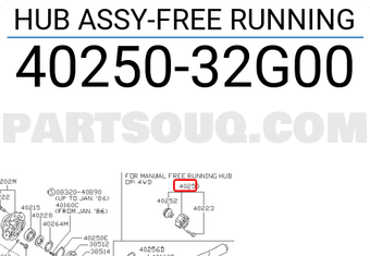 Nissan 4025032G00 HUB ASSY-FREE RUNNING