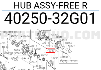 Nissan 4025032G01 HUB ASSY-FREE R