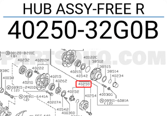 Nissan 4025032G0B HUB ASSY-FREE R