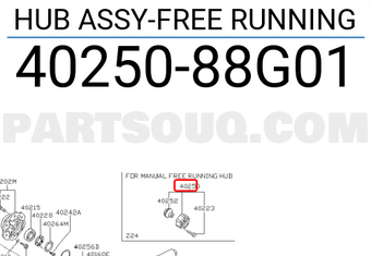 Nissan 4025088G01 HUB ASSY-FREE RUNNING