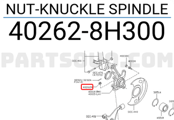 Nissan 402628H300 NUT-KNUCKLE SPINDLE