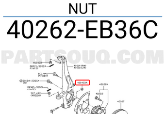 Nissan 40262EB36C NUT