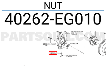 Nissan 40262EG010 NUT