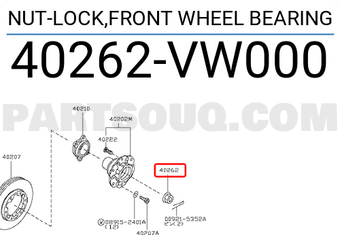 Nissan 40262VW000 NUT-LOCK,FRONT WHEEL BEARING