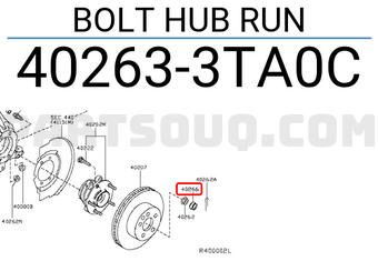 Nissan 402633TA0C BOLT HUB RUN