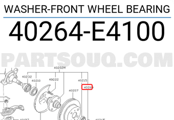 Nissan 40264E4100 WASHER-FRONT WHEEL BEARING