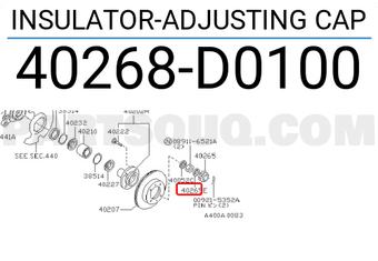 Nissan 40268D0100 INSULATOR-ADJUSTING CAP