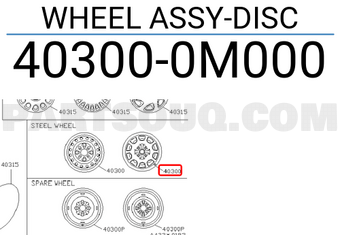 Nissan 403000M000 WHEEL ASSY-DISC