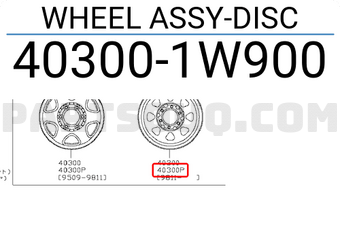 Nissan 403001W900 WHEEL ASSY-DISC