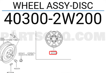 Nissan 403002W200 WHEEL ASSY-DISC