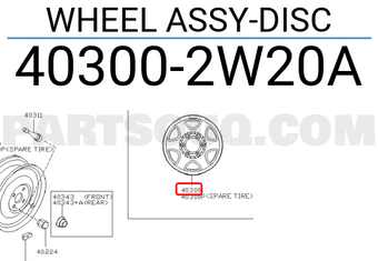 Nissan 403002W20A WHEEL ASSY-DISC