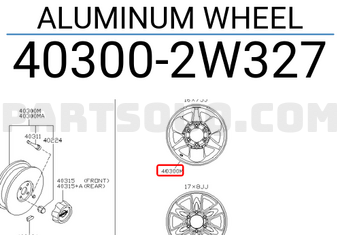 Nissan 403002W327 ALUMINUM WHEEL